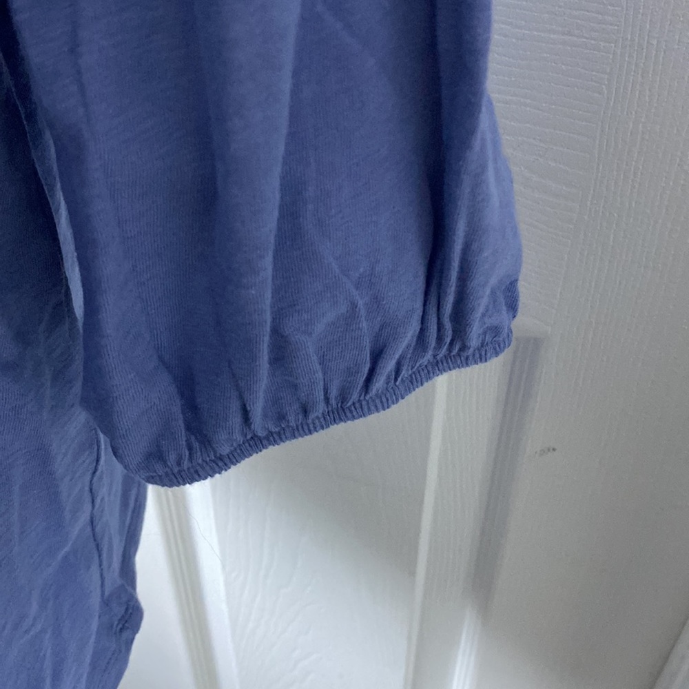 Croft & Barrow Women’s Peasant Top Blue sz L NWT - Picture 3 of 5